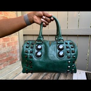Aldo Green Studded Barrel Bag